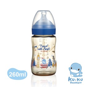 BÌNH SỮA KUKU CỔ RỘNG PPSU PHIÊN BẢN ĐẶC BIỆT LONDON - 260ML, MÀU XANH KU5874