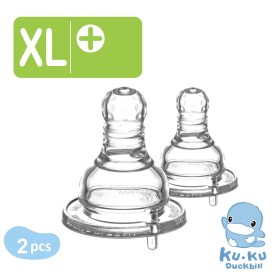 TY THAY BÌNH SỮA CỔ NHỎ SILICONE SIÊU MỀM  DÒNG CHẢY CHỮ THẬP SIZE XL KUKU KU5275A (VỈ 2 CÁI)